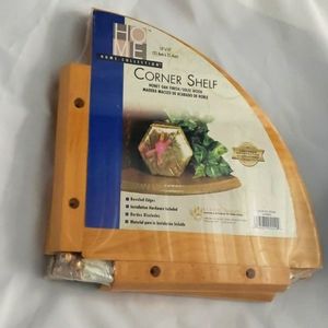 2 wood corner shelf new on package.